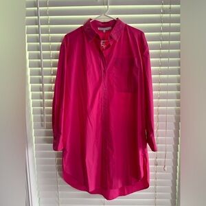 English Factory Classic Collared Dress Fuchsia Pink S